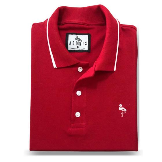 Imagem de Camisa Gola Polo Vermelha 100% algodão