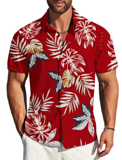 Camisa havaiana MAPPICK masculina de rayon, verão, tropical