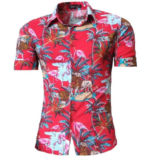 Imagem de Camisa Havaiana Masculina Floral Manga Curta Viscose