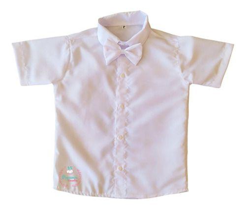 Imagem de Camisa Infantil Branca Social Casamento Aniversário+ Gravata