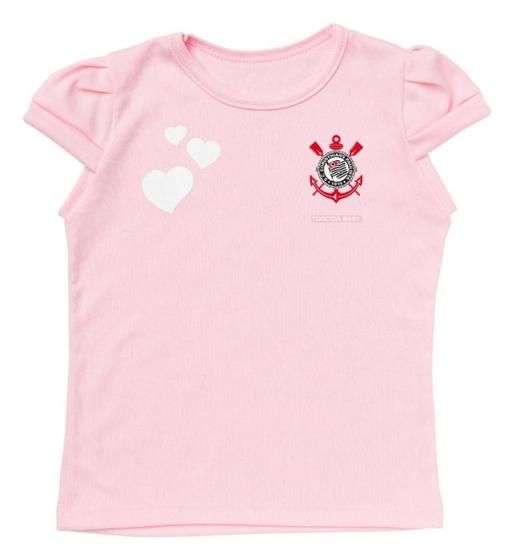 Imagem de Camisa Infantil Corinthians Baby Look Rosa Oficial