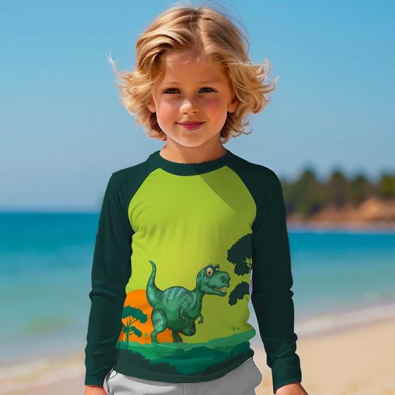 Imagem de Camisa Infantil De Proteção Solar UV 50 Manga longa Praia Para Menino