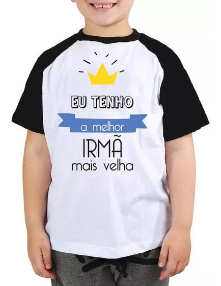 Imagem de Camisa infantil eu tenho a melhor irmã do mundo coroa menino