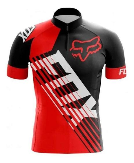 Imagem de Camisa Infantil Fox Vermelha Bike Confortável Dry Fit Fitness Mtb