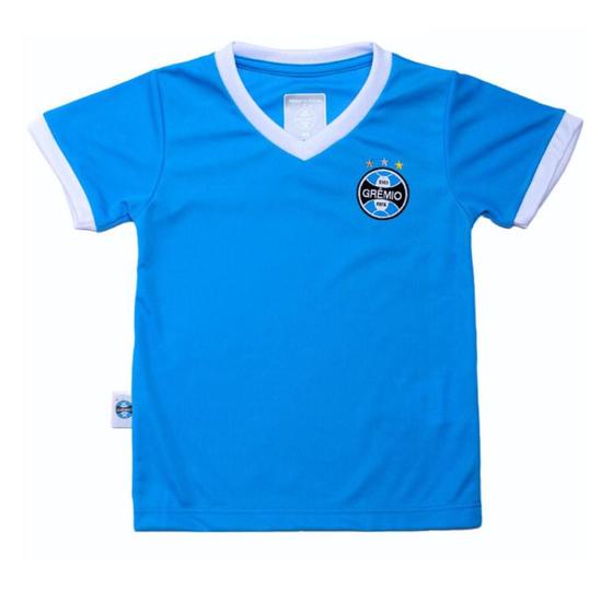 Imagem de Camisa Infantil Grêmio Gola V Azul Oficial