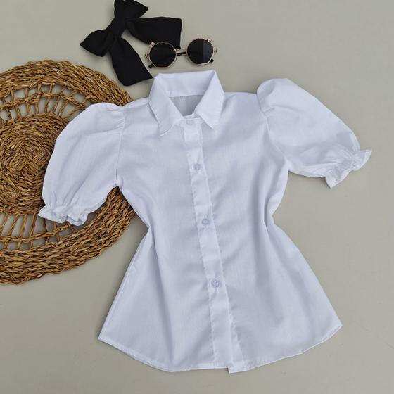 Imagem de Camisa Infantil Menina Vivi Branca 04 ao 10