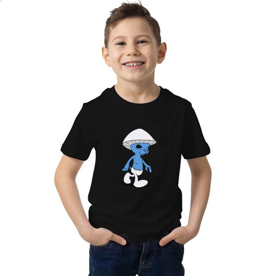 Imagem de Camisa Infantil Personagem Smurf Azul Desenho Cat Jogo Video