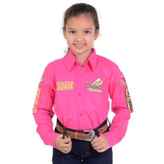 Imagem de Camisa Infantil Radade Bordada Country Juvenil Rodeio Rosa