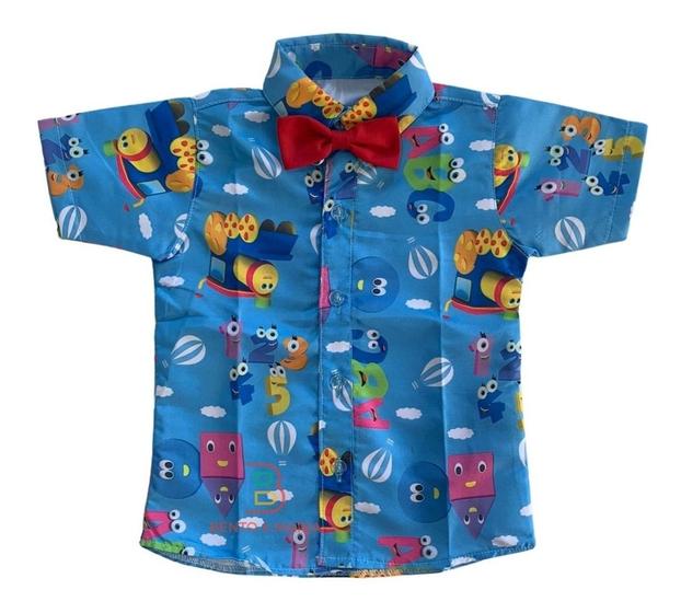 Imagem de Camisa Infantil Temática Bob Trem + Gravata