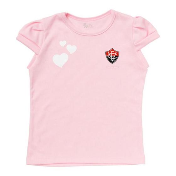 Imagem de Camisa Infantil Vitória BA Baby Look Rosa Oficial