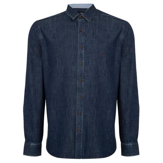 Imagem de Camisa Jeans Dudalina Slim In24 Azul Escuro Masculino