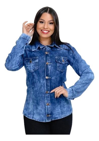 Imagem de Camisa Jeans Feminina Manchada - Lançamento