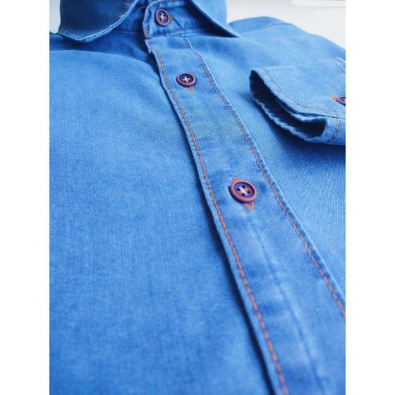 Imagem de Camisa Jeans Manga Longa - Azul Claro