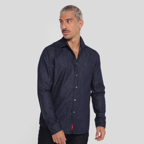 Imagem de Camisa Jeans Manga Longa Forum Masculina