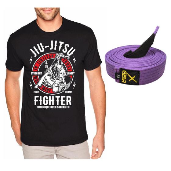 Camisa Jiu Jitsu 100% Algodão (Bjj001) + Faixa Roxa xgear - Camisa ...