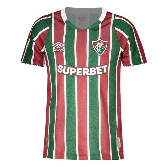 Imagem de Camisa Juvenil Fluminense FC 2024 Uniforme 1 Listrada Umbro Original