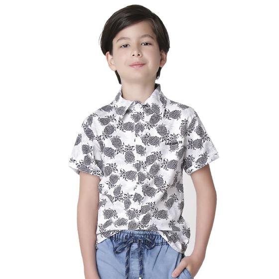 Imagem de Camisa Juvenil Look Jeans Abacaxi Branca