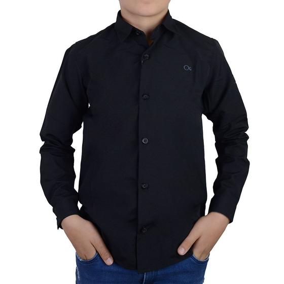 Imagem de Camisa Juvenil Masculina Ogochi ML Essencial Slim Preta 0015