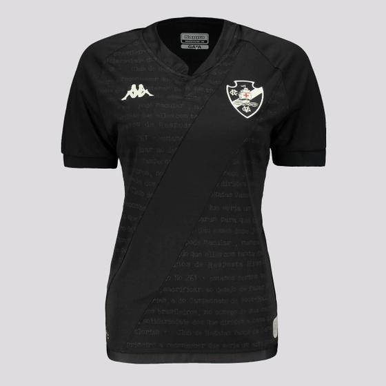 Imagem de Camisa Kappa Vasco III 2024 Feminina Preta