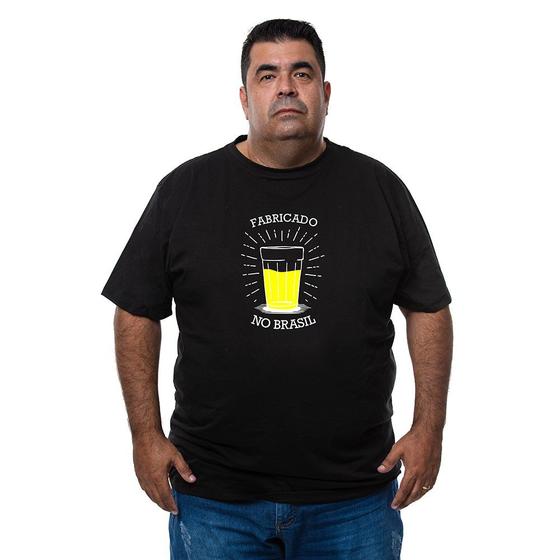 Imagem de Camisa Macia Masculina Plus Size Algodao Frase Engraçada Com Abridor De Garrafas Interno