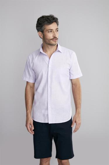 Imagem de Camisa Manga Curta Comfort Linen Blend - Lilás