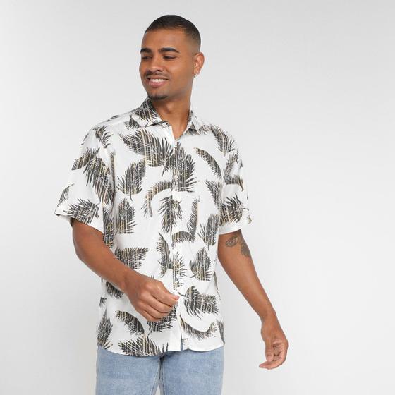 Camisa Manga Curta Milano Viscose Masculina Camisas Masculinas Magazine Luiza
