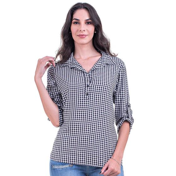 Imagem de Camisa Manga Longa Bloom Viscose Xadrez