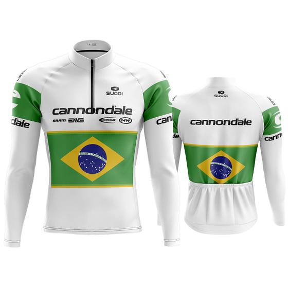 Imagem de Camisa Manga longa Ciclismo Mountain Bike Cannondale Brasil Com Bolsos Proteção Solar UV50