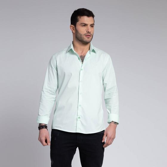 Imagem de Camisa Manga Longa Docthos Slim Tricoline C/ Elastano  Liso