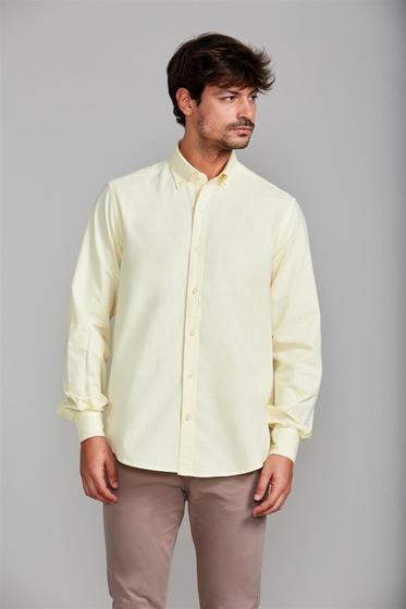 Imagem de Camisa Manga Longa Fio Tinto Slim Fit - Amarelo