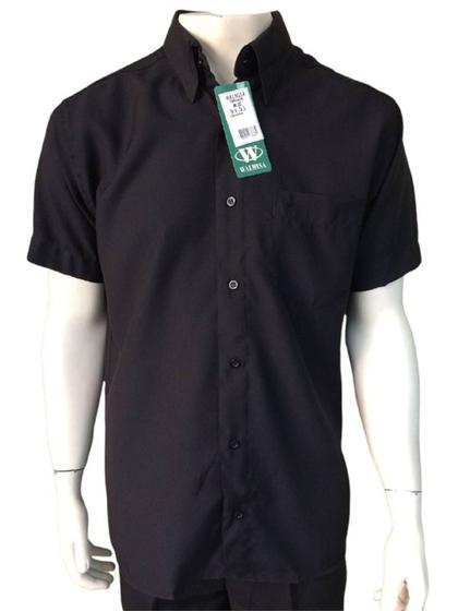 Imagem de Camisa Masculina 1600 manga curta, microfibra, passa fácil com bolso modelagem tradicional