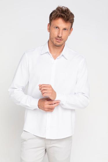 Imagem de Camisa Masculina Aflex Básica Lisa Polo Wear Branco