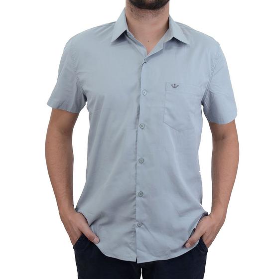 Imagem de Camisa Masculina Docthos MC Comfort Cinza Claro - 119069