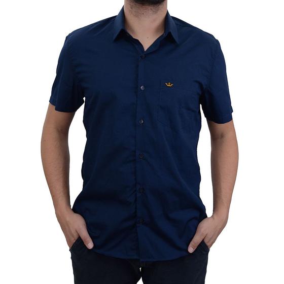 Imagem de Camisa Masculina Docthos MC Comfort Tricoline Marinho - 119069