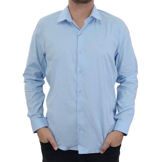 Imagem de Camisa Masculina Docthos Slim Tricoline Azul Celeste - 11907