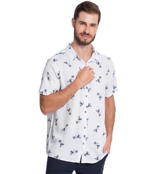 Imagem de Camisa Masculina Estampa Floral Diametro Branco