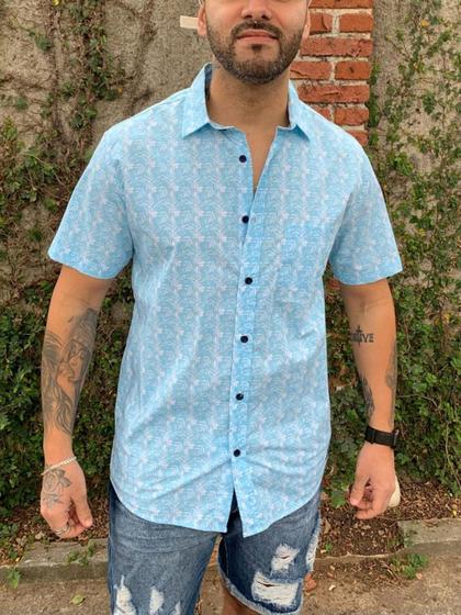 Imagem de Camisa Masculina Estampada Azul Surlfly