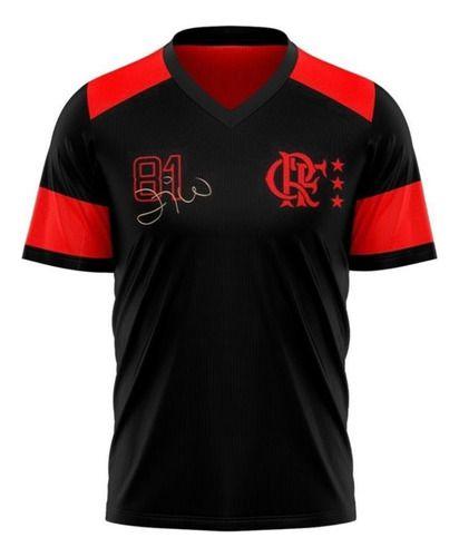 Camisa Masculina Flamengo 1981 Libertadores Zico Black Edition Menor preço em Camisa Masculina Flamengo 1981 Libertadores Zico Black Edition