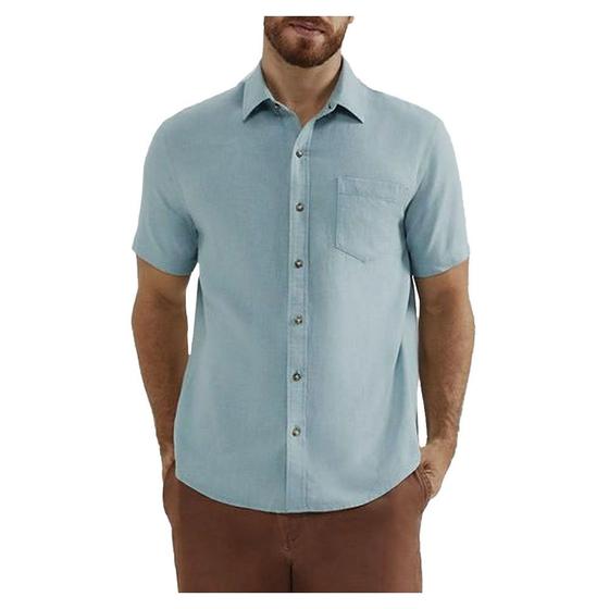 Imagem de Camisa Masculina Hering MC Slim Linho Azul Claro - K48R1XSI