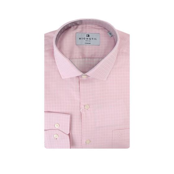 Imagem de Camisa Masculina Highstil ML Comfort Rosa Claro - 011277