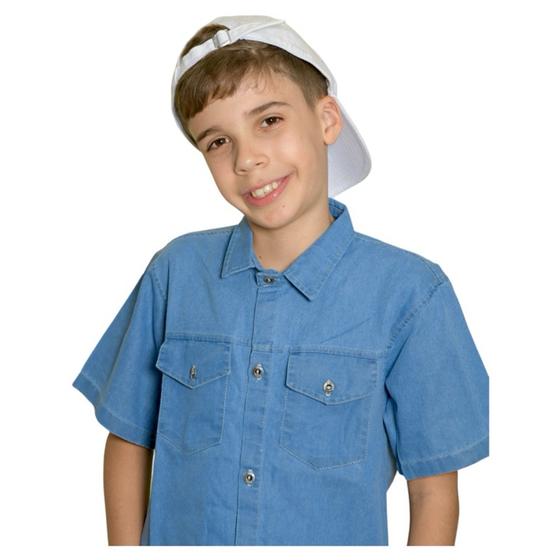 Imagem de Camisa Masculina Jeans Infantil Juvenil Menino