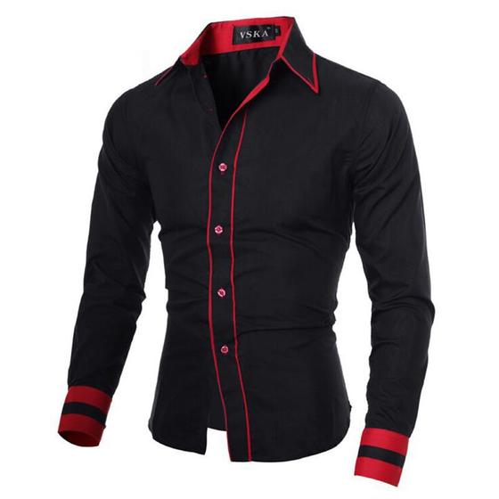 Camisa Masculina Manga Longa Slim Fit luxo Menor preço em Camisa Masculina Manga Longa Slim Fit luxo