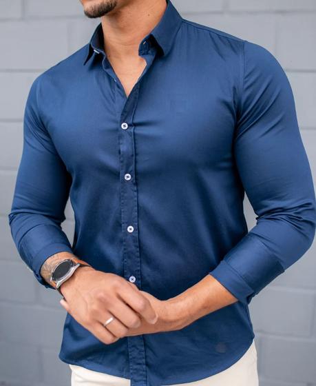 Camisa masculina microfibra Social manga Longa Luxo Slim 06 Cores Lindas Menor preço em Camisa masculina microfibra Social manga Longa Luxo Slim 06 Cores Lindas