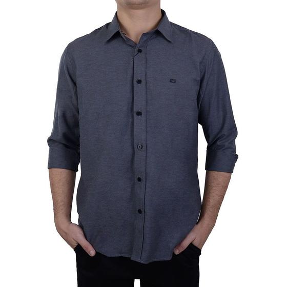 Imagem de Camisa Masculina Milani ML Comfort Executiva Cinza - 35824