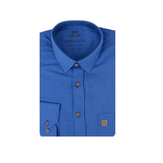 Imagem de Camisa Masculina Milani ML Comfort Lisa Azul - 85622