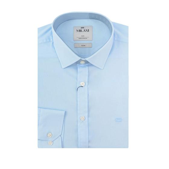 Imagem de Camisa Masculina Milani ML Slim Lisa azul claro - 72623