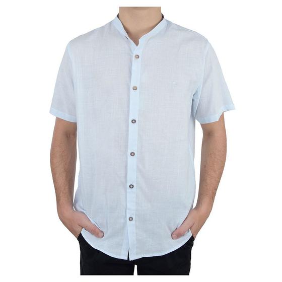 Imagem de Camisa Masculina Ogochi MC Slim Gola Padre Azul - 001520