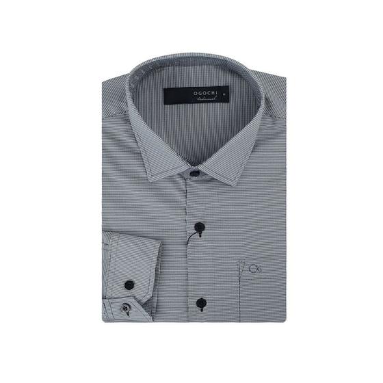 Imagem de Camisa Masculina Ogochi ML Essencial Preto e Branco - 001470