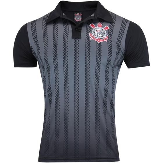 Imagem de Camisa masculina polo corinthians dark side preta