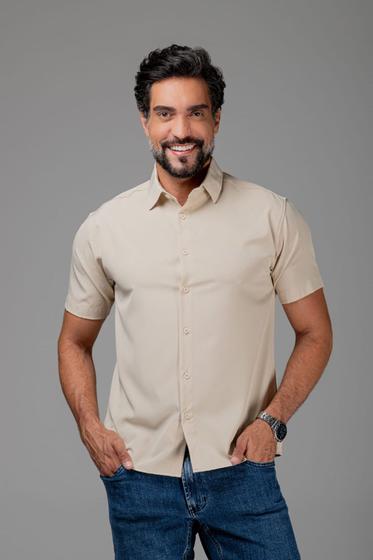 Imagem de Camisa Masculina Spandex Slim Mc